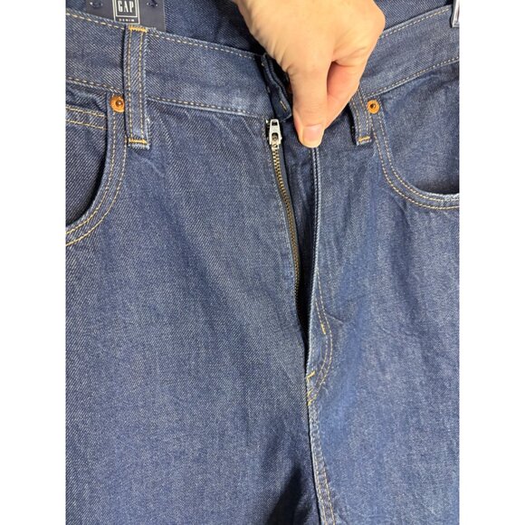 NWT GAP High Rise Barrel Jeans Dark Wash Indigo-sz 30 Tall - Picture 6 of 10